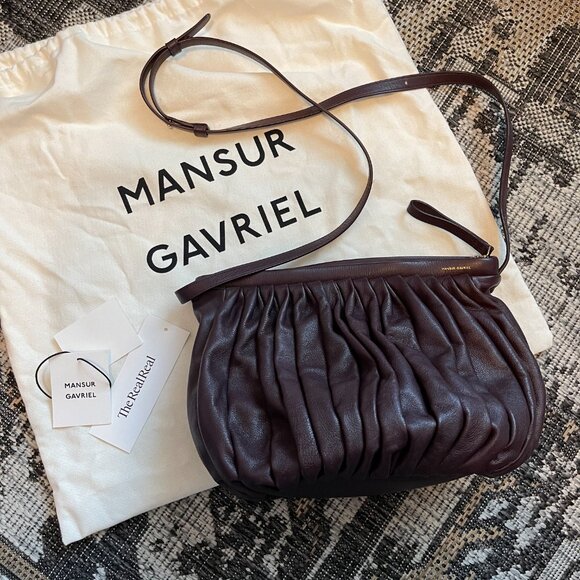 Mansur Gavriel NWOT Balloon Pleated Italian Leather Shoulder Crossbody Handbag - Picture 2 of 11